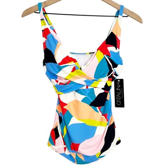 CATALINA Swimwear Multicolor Swimming Women Small Tankini Brand NEW - Picture 1 of 5